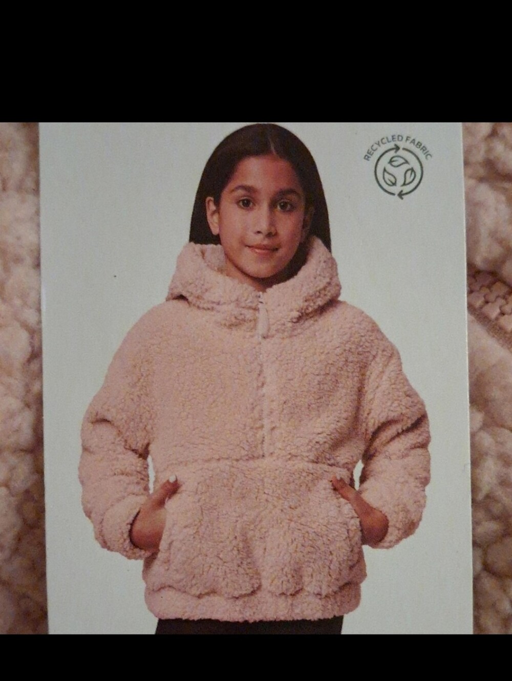 Mondetta Kids Plush Sherpa Hoodie Jacket - Light Pink